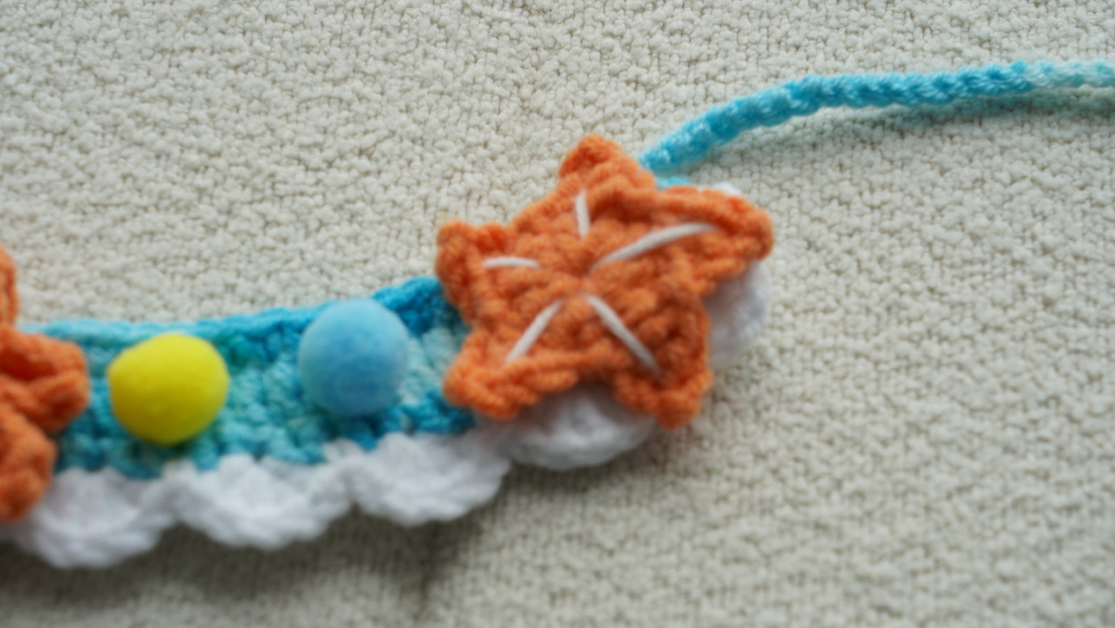Handmade Crochet Ocean Goldfish Pet Collar 🌊🐠