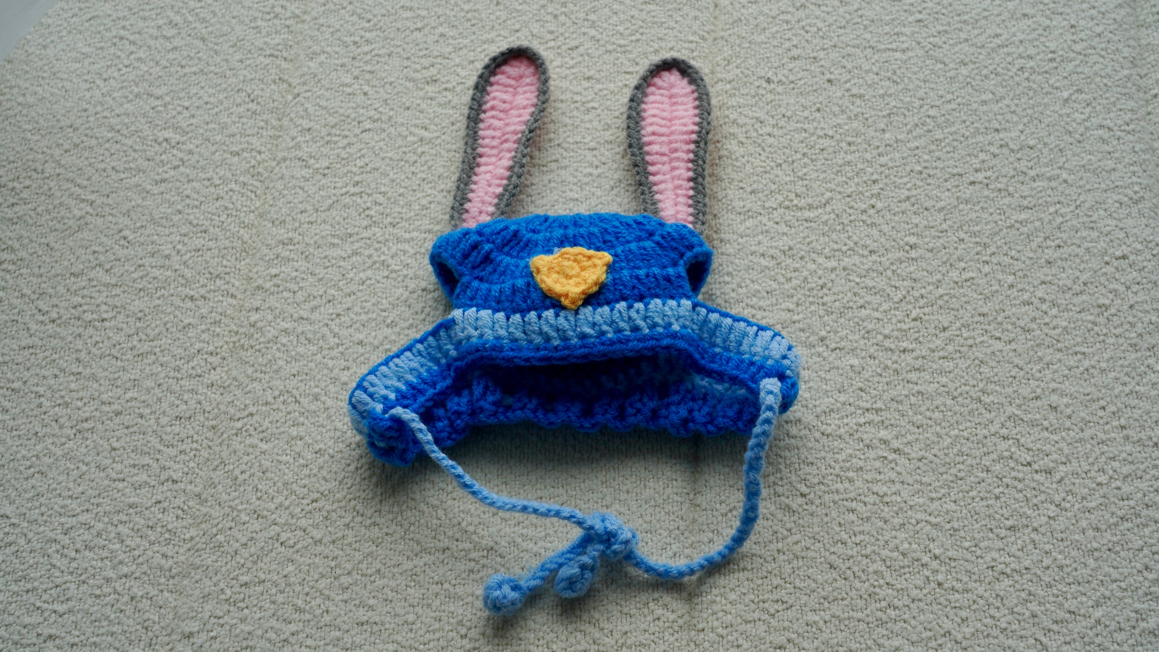 Handmade Crochet Bunny Police Pet Hat 🐰👮