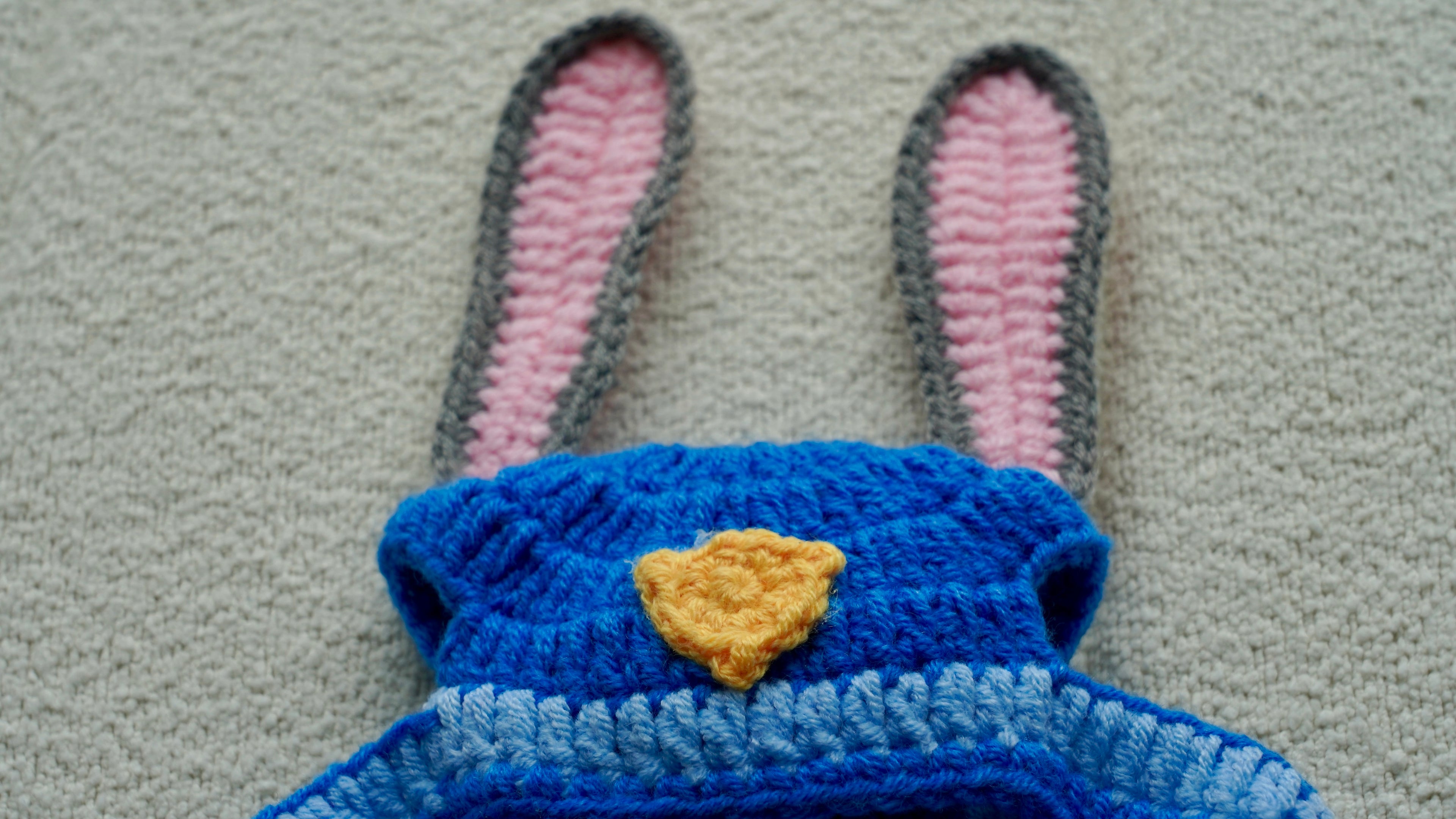 Handmade Crochet Bunny Police Pet Hat 🐰👮